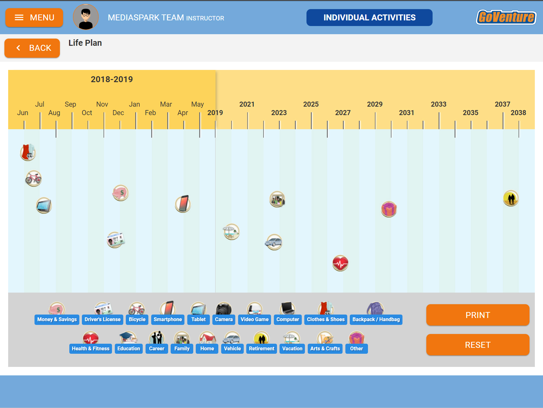 An image of the GoVenture Visual Calendar